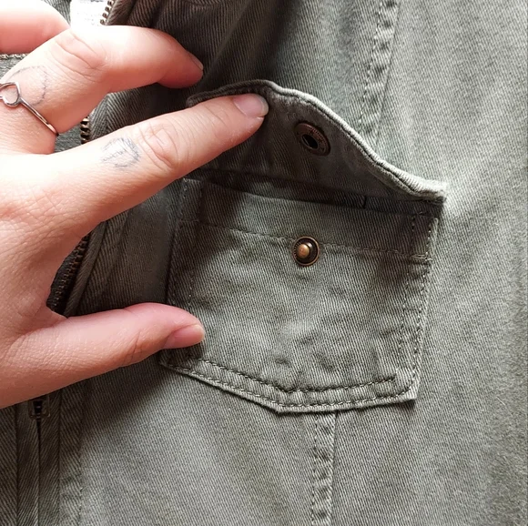 🌿 Full Tilt hybrid cargo hoodie jacket Girl's XL or junior's S/M - Picture 3 of 5